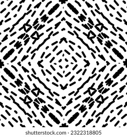Fondo con formas abstractas. Textura en blanco y negro. Patrón de repetición monocromo para la decoración, tela, tela.