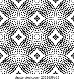 Background with abstract shapes. Black and white texture. Monochrome repeating pattern  for decor, fabric, cloth.