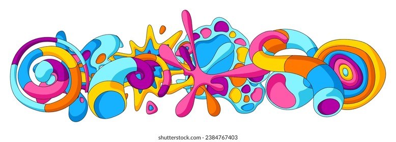 Background with abstract shapes. Cartoon cute trendy creative image.