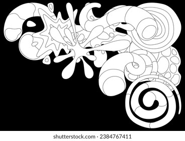 Background with abstract shapes. Cartoon cute trendy creative image.