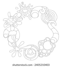 Background with abstract shapes. Cartoon cute trendy creative image.