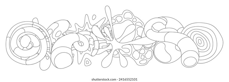 Background with abstract shapes. Cartoon cute trendy creative image.