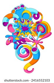 Background with abstract shapes. Cartoon cute trendy creative image.