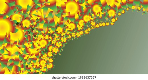 Background with abstract shapes. Gradient curly cover. Vector illustration