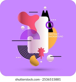 Background with abstract shapes. A template for design and creativity. The composition of the figures.