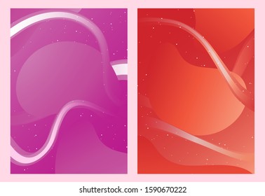 Background of abstract shapes with water flow and dots. Bright colored vector. Fluid shape composition.