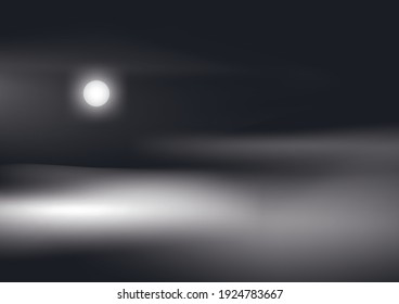 Background abstract sky moon and fog