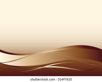 Background with abstract smooth lines, a grid and waves