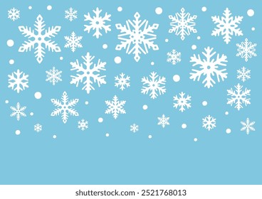 Background with abstract snowflakes. Merry Christmas and Happy New Year illustration.