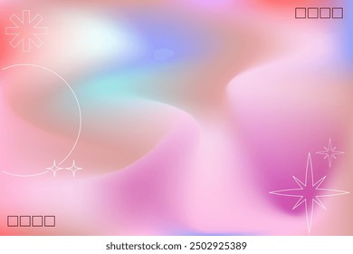 Background abstract soft screen Fluid holographic blurred round Iridescent minimalist style modern bright dynamic shapes Pearlescent mesh  for brochures, posters, banners, cards, print, web media.