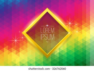 Background abstract spectrum with rectangle frame. Vector illustration. 