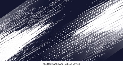 background Abstract speed lines style blue color halftone banner design template. grunge brush