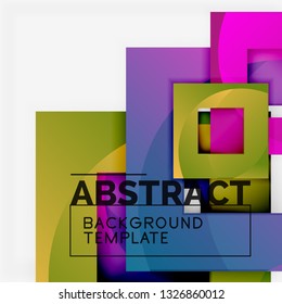 Background abstract squares, geometric minimal template, vector illustration
