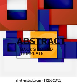Background abstract squares, geometric minimal template, vector illustration