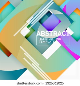 Background abstract squares, geometric minimal template, vector illustration