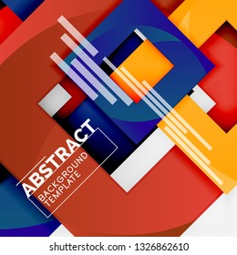 Background abstract squares, geometric minimal template, vector illustration