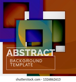 Background abstract squares, geometric minimal template, vector illustration
