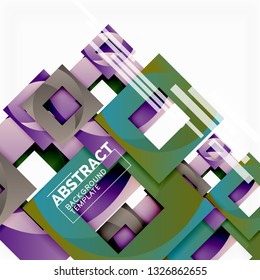 Background abstract squares, geometric minimal template, vector illustration
