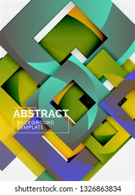 Background abstract squares, geometric minimal template, vector illustration