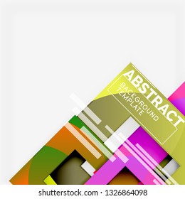 Background abstract squares, geometric minimal template, vector illustration