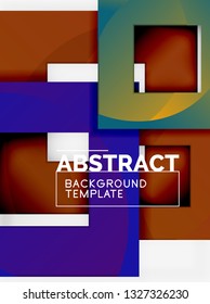 Quadrados abstratos de fundo, modelo geométrico mínimo, ilustração vetorial