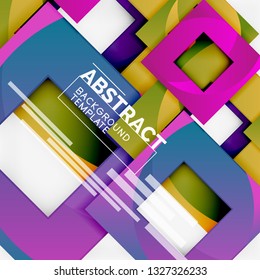 Background abstract squares, geometric minimal template, vector illustration