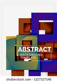 Background abstract squares, geometric minimal template, vector illustration