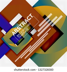 Background abstract squares, geometric minimal template, vector illustration