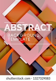 Background abstract squares, geometric minimal template, vector illustration