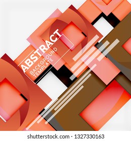Background abstract squares, geometric minimal template, vector illustration