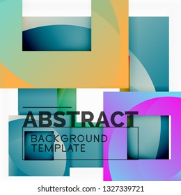 Cuadrados abstractos de fondo, plantilla mínima geométrica, ilustración vectorial
