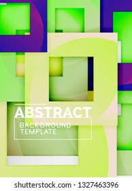 Background abstract squares, geometric minimal template, vector illustration