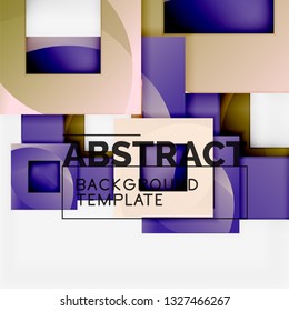 Background abstract squares, geometric minimal template, vector illustration