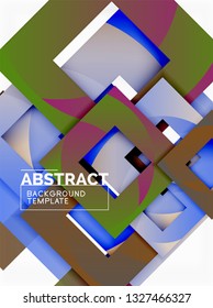 Background abstract squares, geometric minimal template, vector illustration