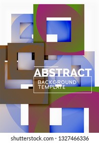Background abstract squares, geometric minimal template, vector illustration