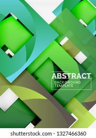 Cuadrados abstractos de fondo, plantilla mínima geométrica, ilustración vectorial