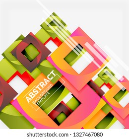 Background abstract squares, geometric minimal template, vector illustration