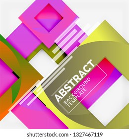 Background abstract squares, geometric minimal template, vector illustration