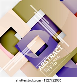 Background abstract squares, geometric minimal template, vector illustration