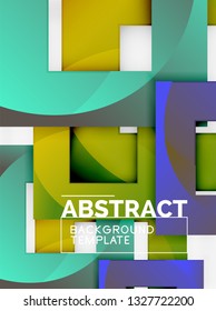 Background abstract squares, geometric minimal template, vector illustration