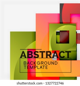 Cuadrados abstractos de fondo, plantilla mínima geométrica, ilustración vectorial