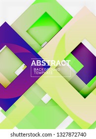 Background abstract squares, geometric minimal template, vector illustration