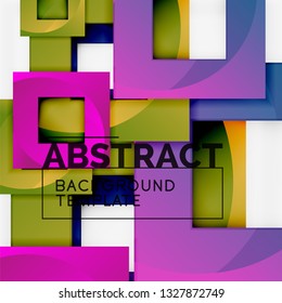 Background abstract squares, geometric minimal template, vector illustration