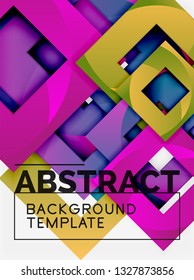 Background abstract squares, geometric minimal template, vector illustration