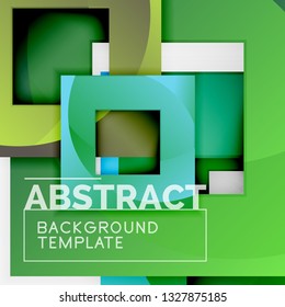 Cuadrados abstractos de fondo, plantilla mínima geométrica, ilustración vectorial