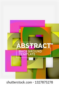 Background abstract squares, geometric minimal template, vector illustration