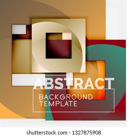 Background abstract squares, geometric minimal template, vector illustration