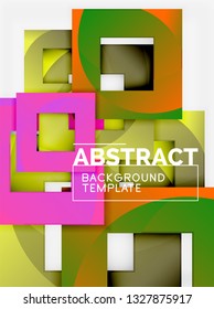 Background abstract squares, geometric minimal template, vector illustration