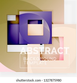 Background abstract squares, geometric minimal template, vector illustration