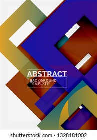 Background abstract squares, geometric minimal template, vector illustration